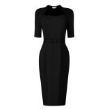 21 Formal Pencil Dress Black Color-1000x1000